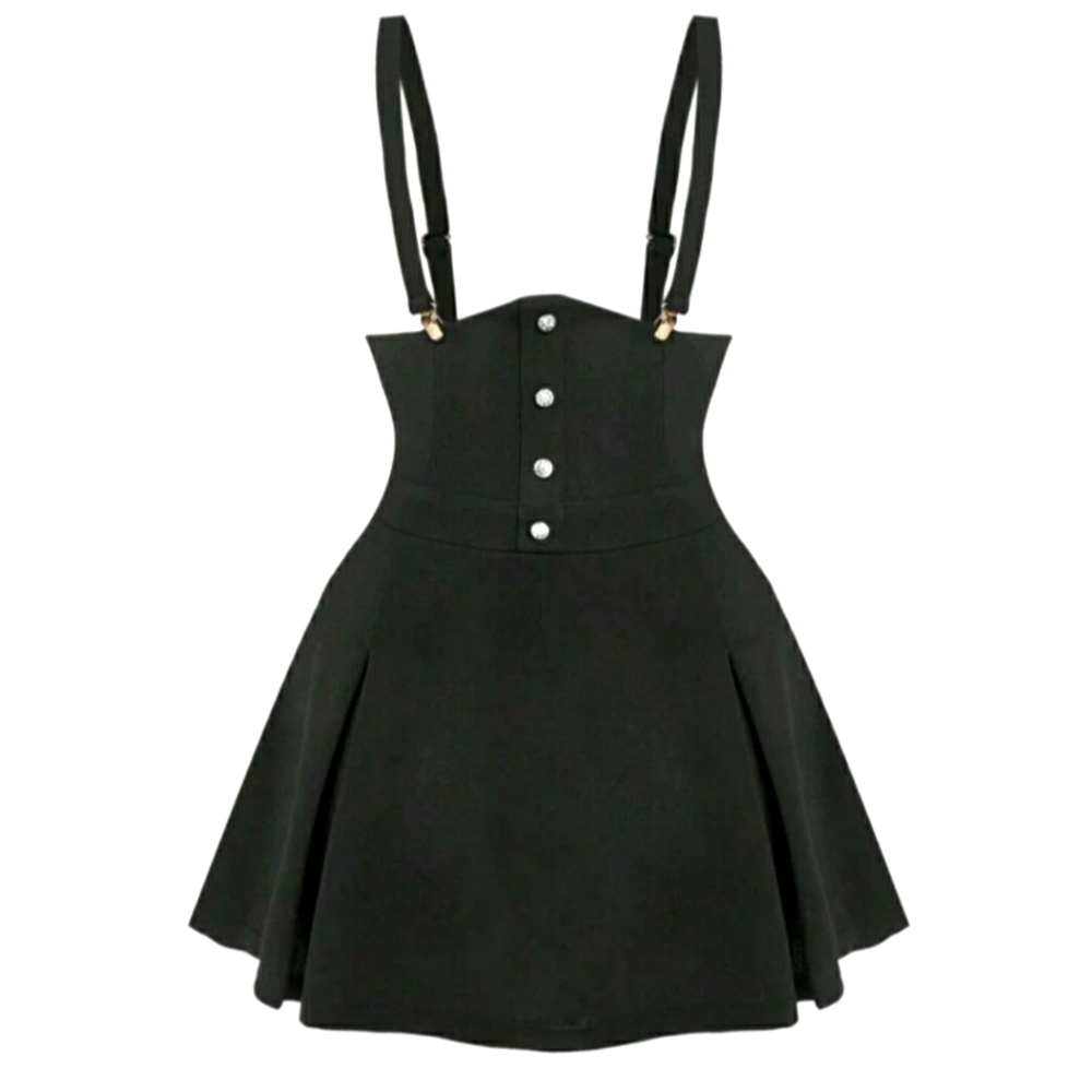 High-Waisted Suspender Skirt